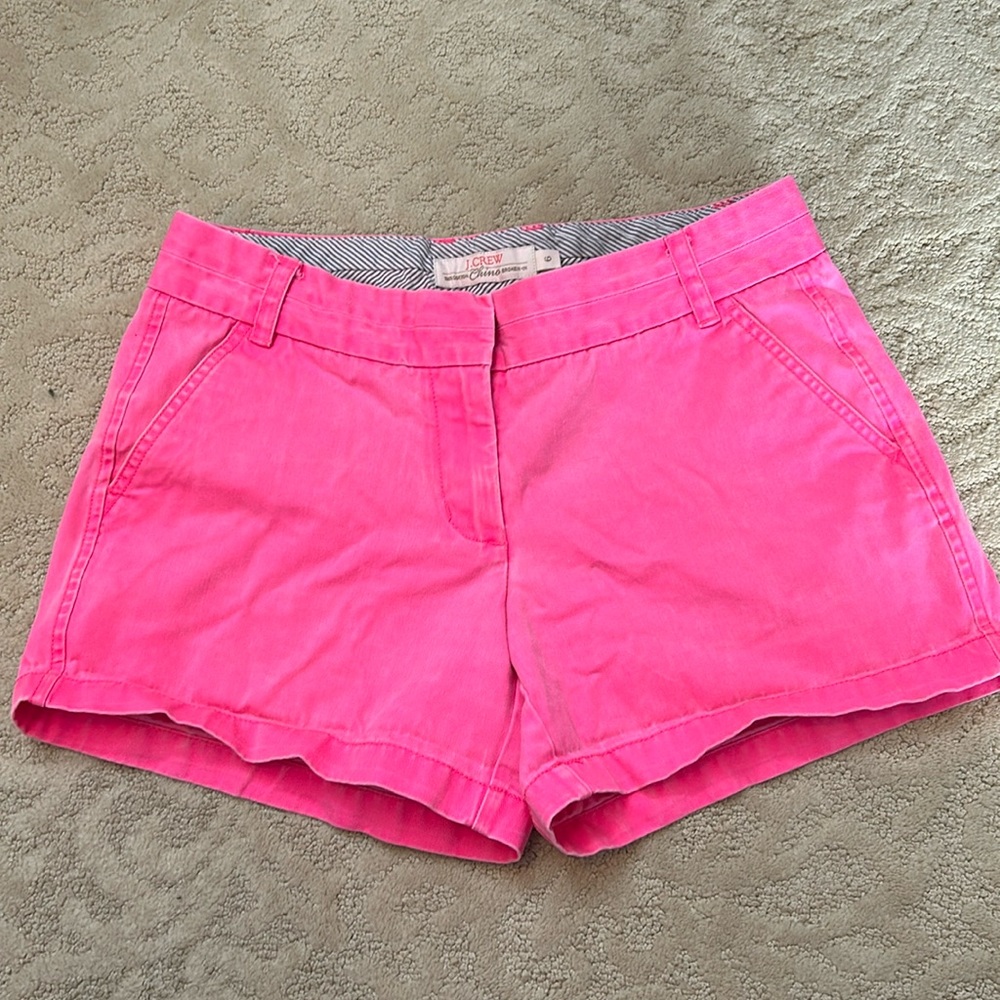 Neon pink j crew chino shorts